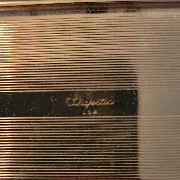 Vintage Brass Majestic Pressed Powder  Compact with dustbag - Picture 8 of 8